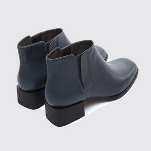 Camper Kobo Gray Leather Square Toe Ankle Bootie EU38